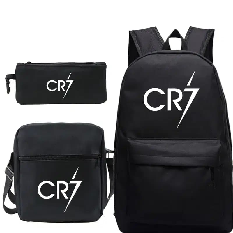 Zwart 3-delig Rugzak Set met CR7 Logo