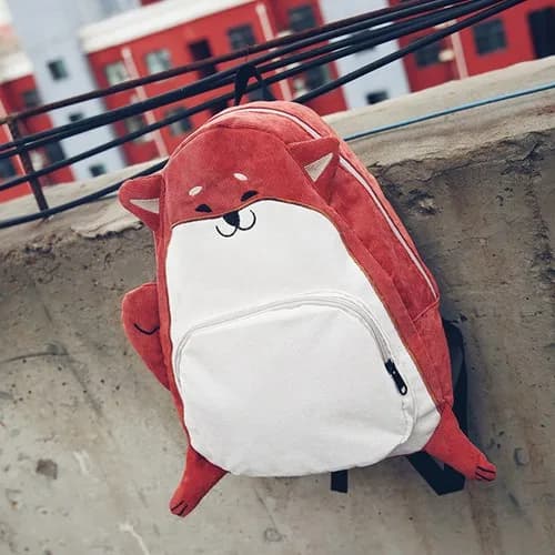 Rugzak Kind Vos Design Rood Pluche