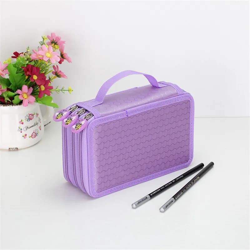 Paarse Etui met Honingraat Textuur