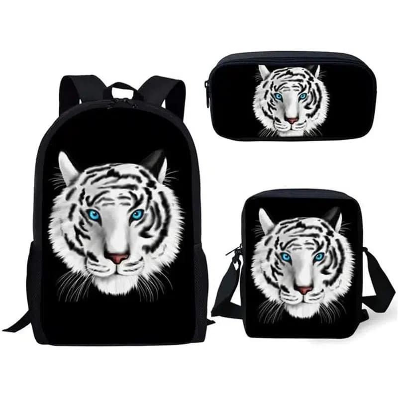 Tijger Wit Rugzak Set 3-Delig