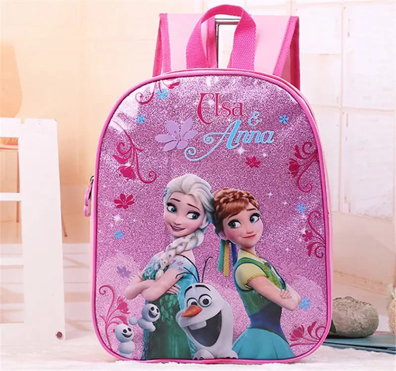 Frozen Kinder Rugzak met Elsa, Anna en Olaf (Model: Roze)