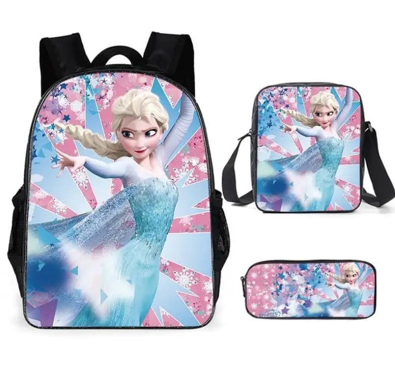Frozen schooltas set met Elsa en Anna (Model: Blauw)