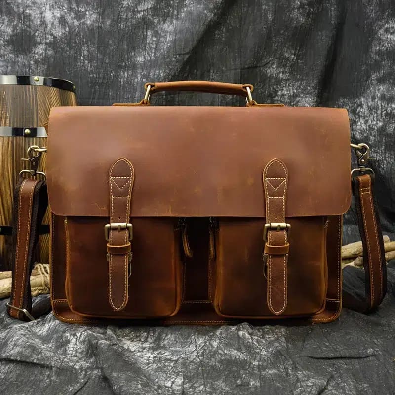 Bruine Leren Tas met Vintage Look (Model: Vintage)