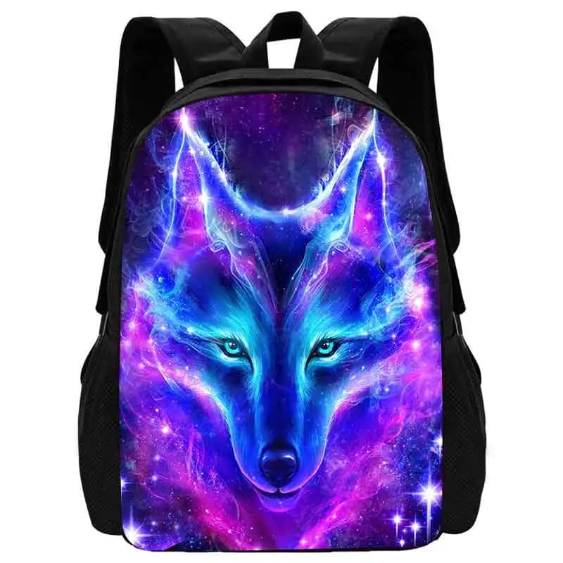 Rugzak met Kosmische Wolfprint