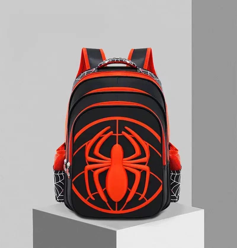 Spiderman Rugzak Rood Zwart Met Spin