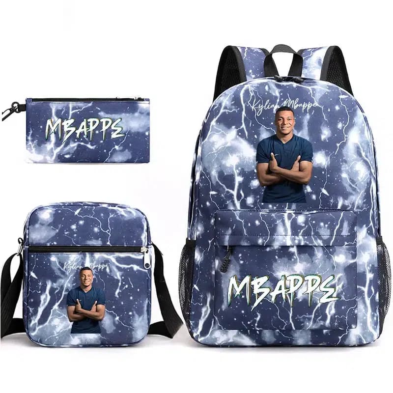 Schoolset 3-delig Blauw Met Bliksems (Model: 3)