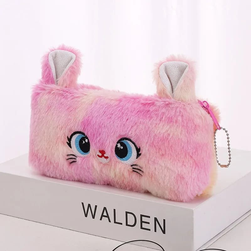 Kawaii Etui Met Kattengezicht en Pluche