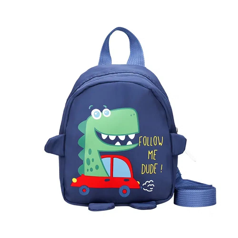 Kinder Rugzak Dinosaurus 3D Met Auto (Model: Blauw)