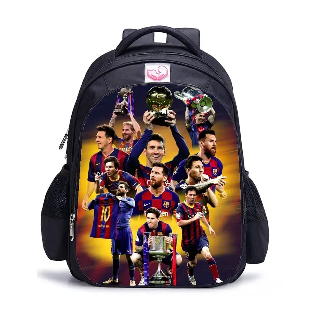 Zwarte rugzak met voetbalicoon design
