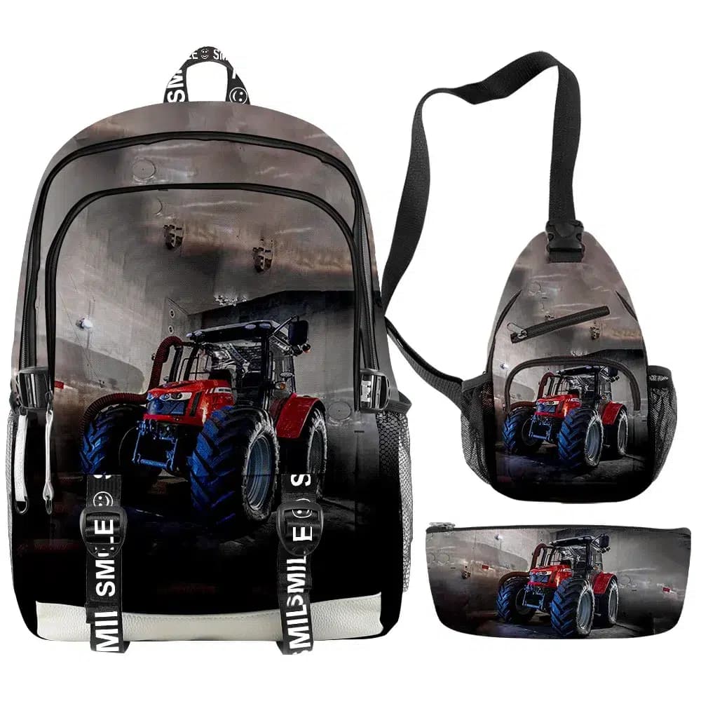 Schoolset met Tractors: Rugzak, Tas en Etui (Model: 5)