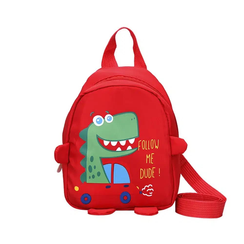 Kinder Rugzak Dinosaurus 3D Met Auto (Model: Rood)