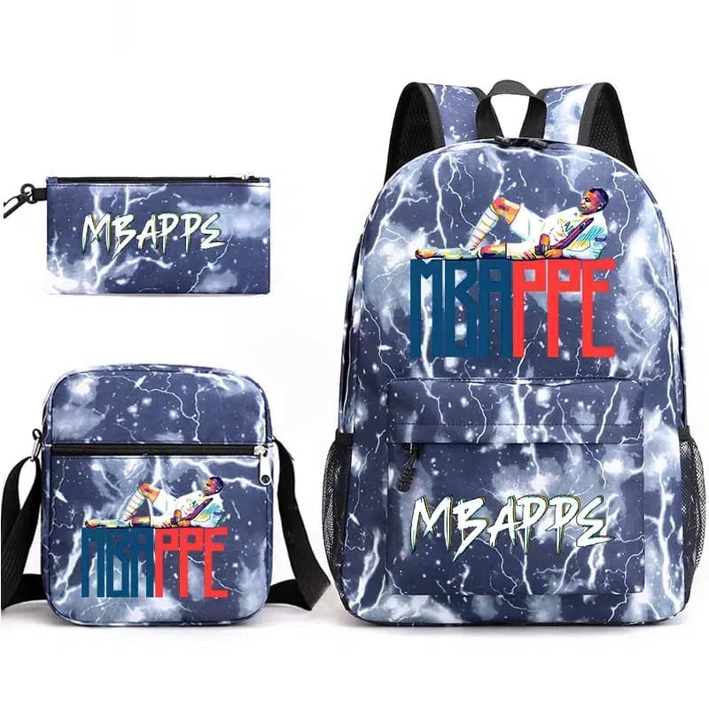 Schoolset 3-delig Blauw Met Bliksems (Model: 6)