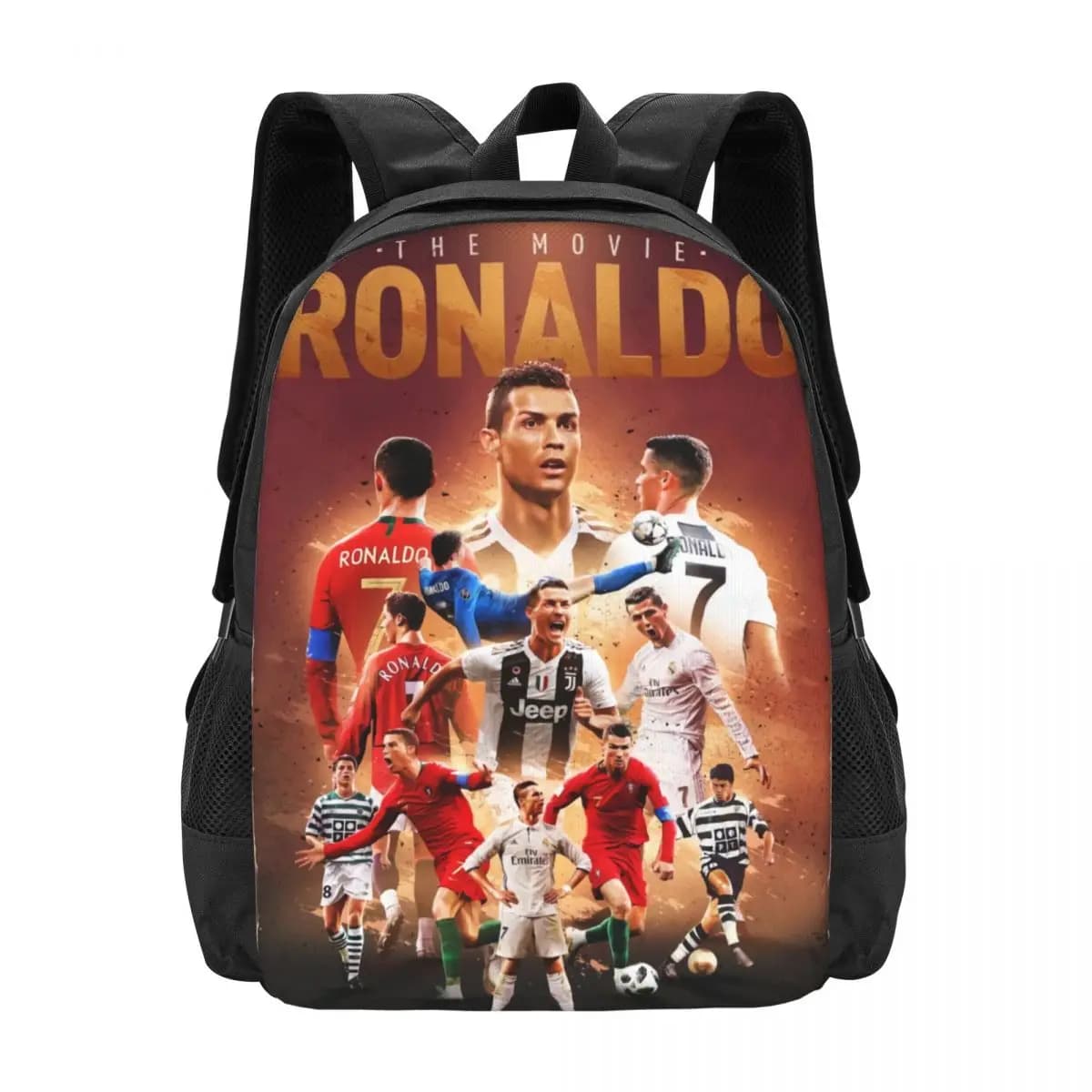 Zwart Rugzak Voetbalspeler Design voor Kinderen