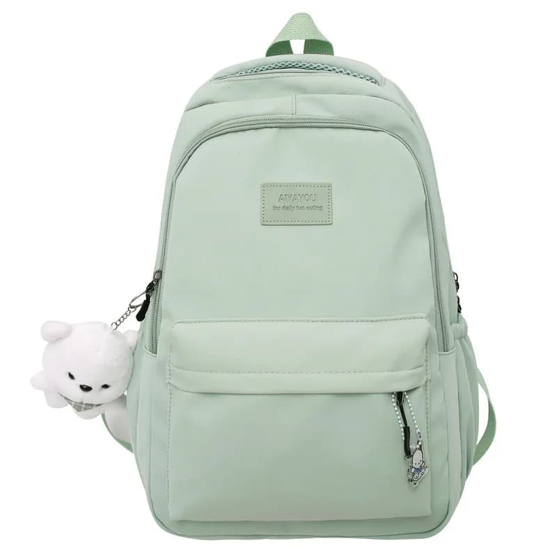 Pastelkleurige Rugzak met Berenhanger (Model: Groen)
