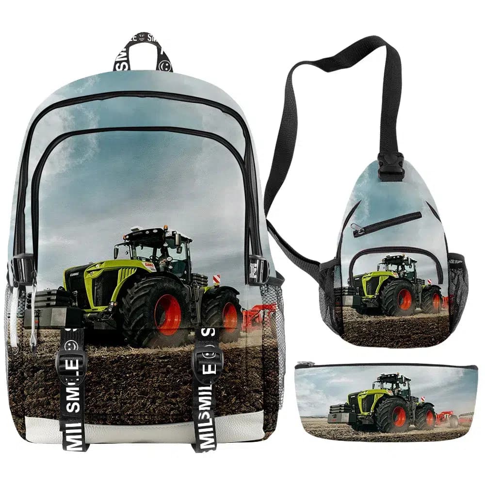 Schoolset met Tractors: Rugzak, Tas en Etui (Model: 4)