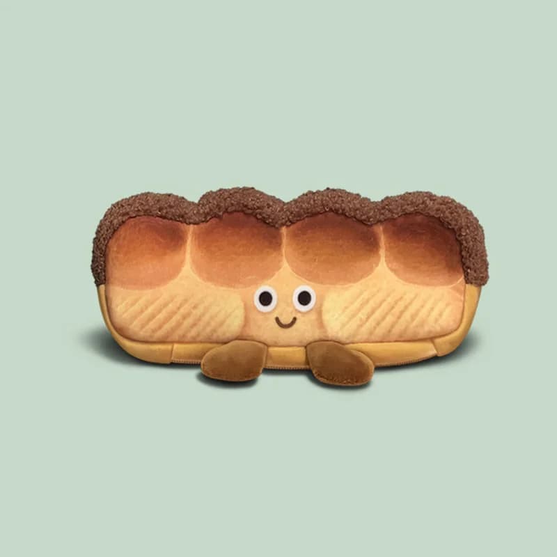 Kawaii Etui Bruin Brood Vorm Design