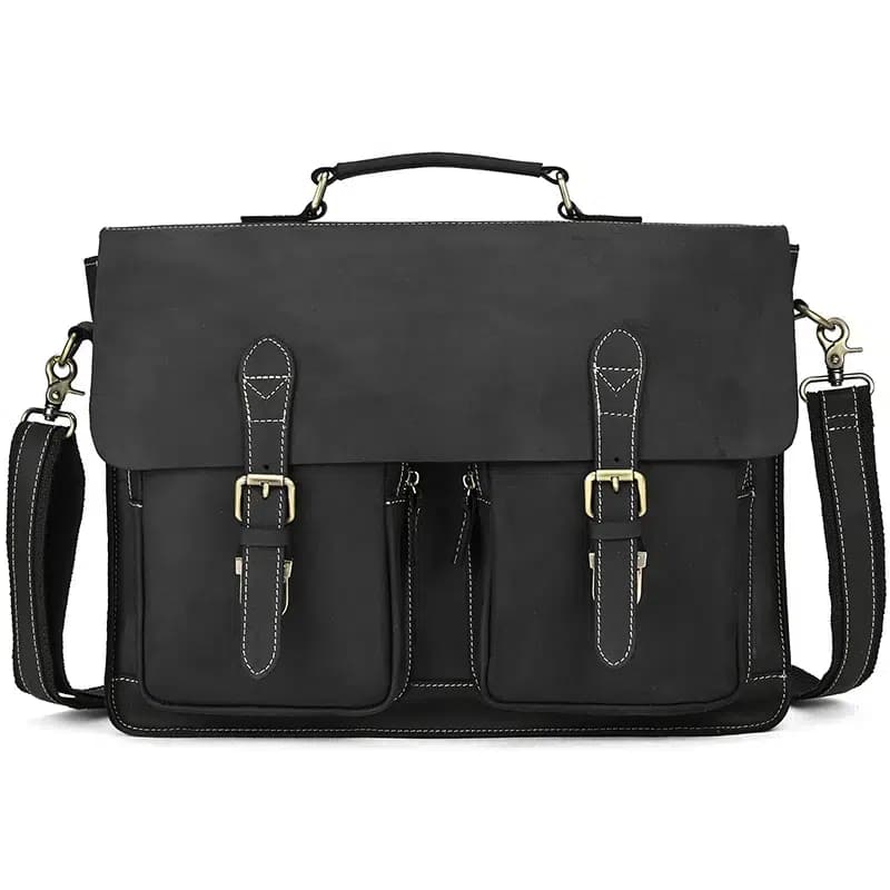 Bruine Leren Tas met Vintage Look (Model: Zwart)