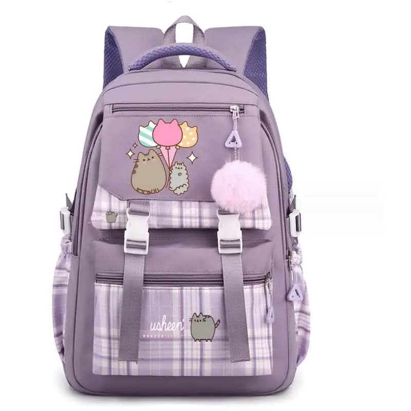 Lavendelkleurige Rugzak met Pusheen Katten Design