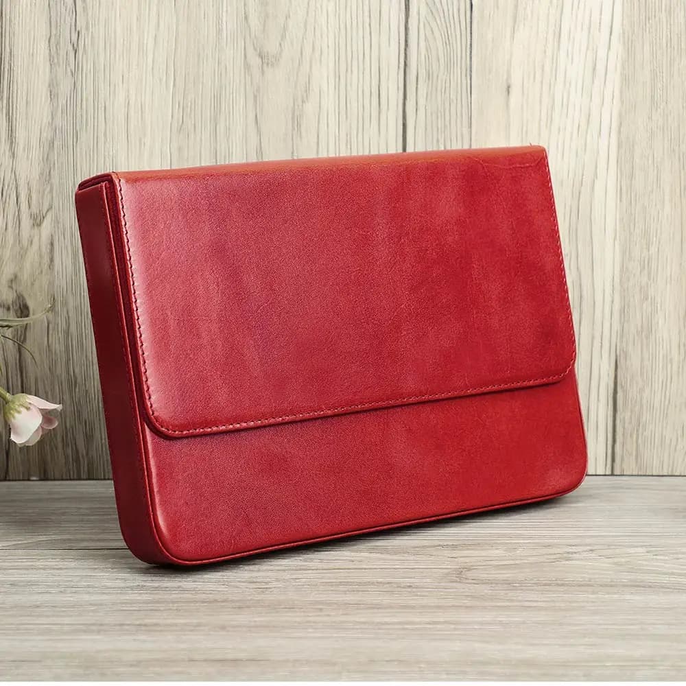 Leren Pennenetui Rood of Bruin Elegant