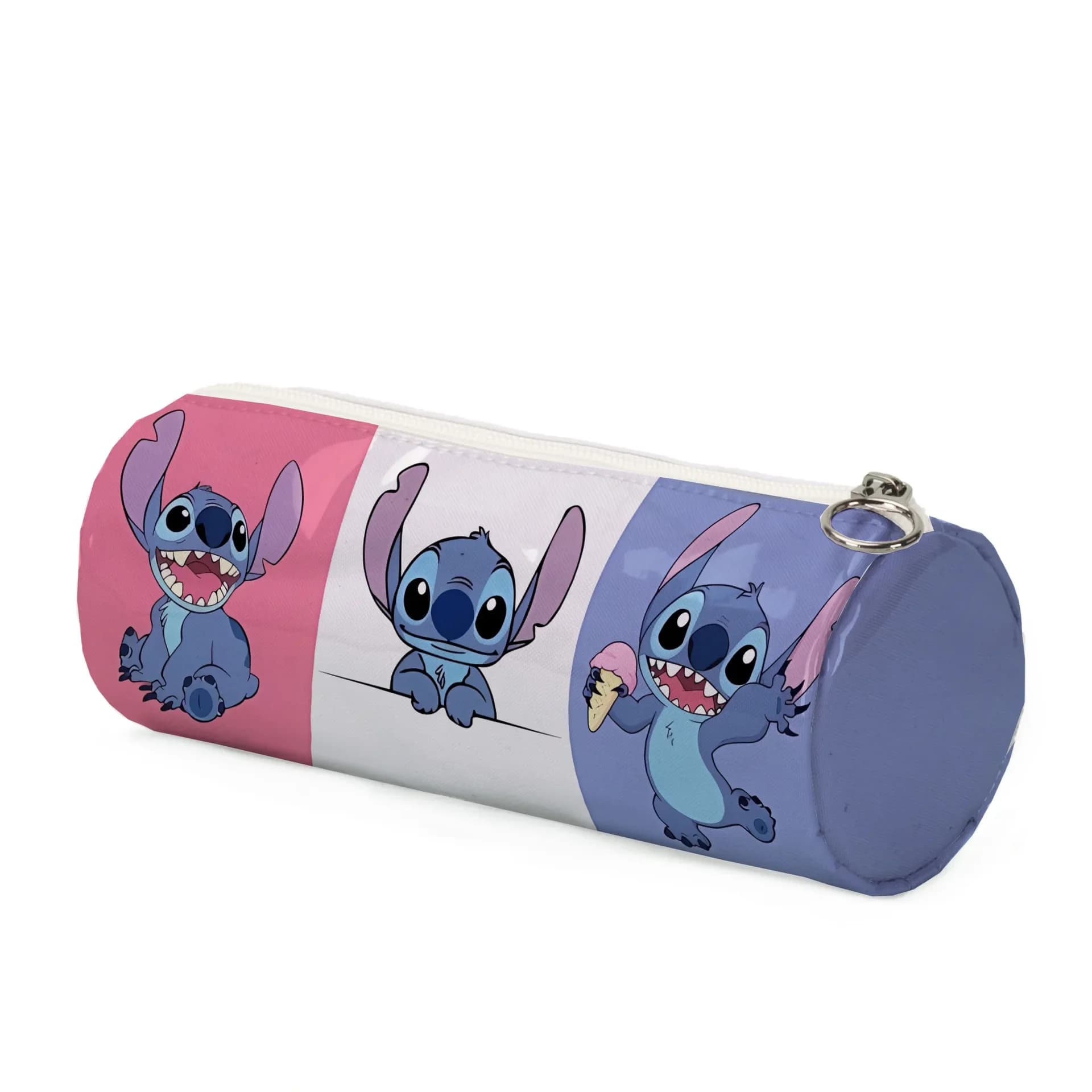 Stitch Etui Roze Blauw Wit Cylindrisch