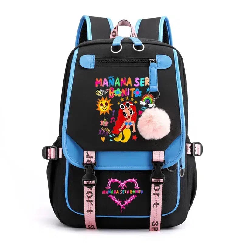 Kinder Rugzak met Zeemeermin Illustratie (Model: Blauw)
