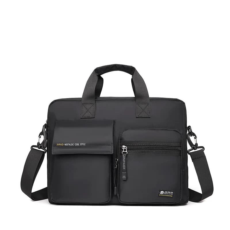 Moderne en Functionele Schoudertas met Pockets (Model: Zwart)