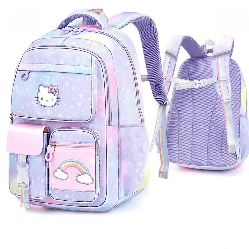 Hello Kitty Rugzak Pastelkleuren met Regenboog