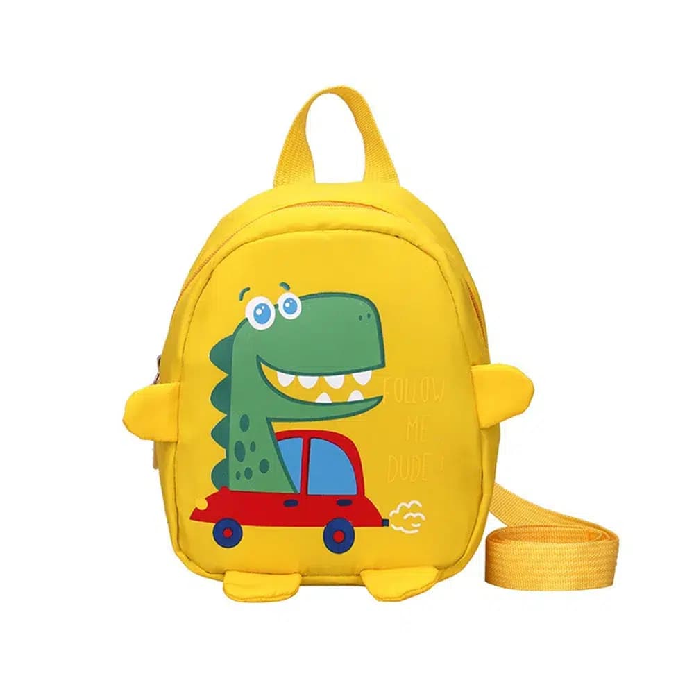 Kinder Rugzak Dinosaurus 3D Met Auto (Model: Geel)