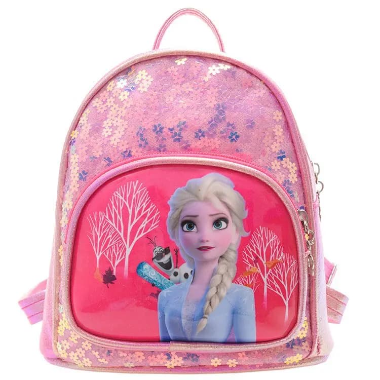 Frozen Rugzak met Elsa en Olaf Decoratie (Model: Roze Flits)