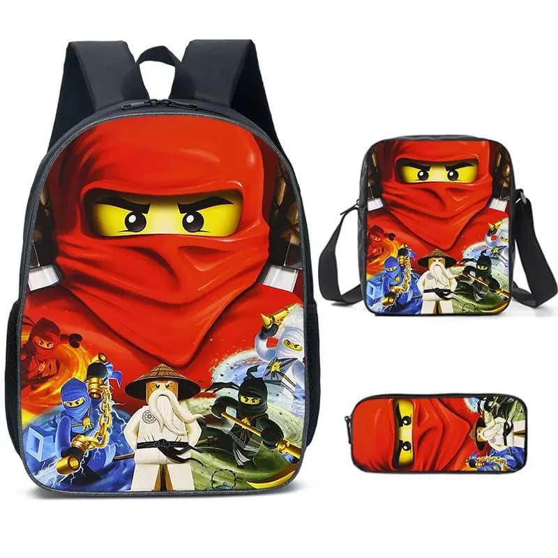 Ninjago Rugzak Set met Schoudertas en Etui (Model: 1)
