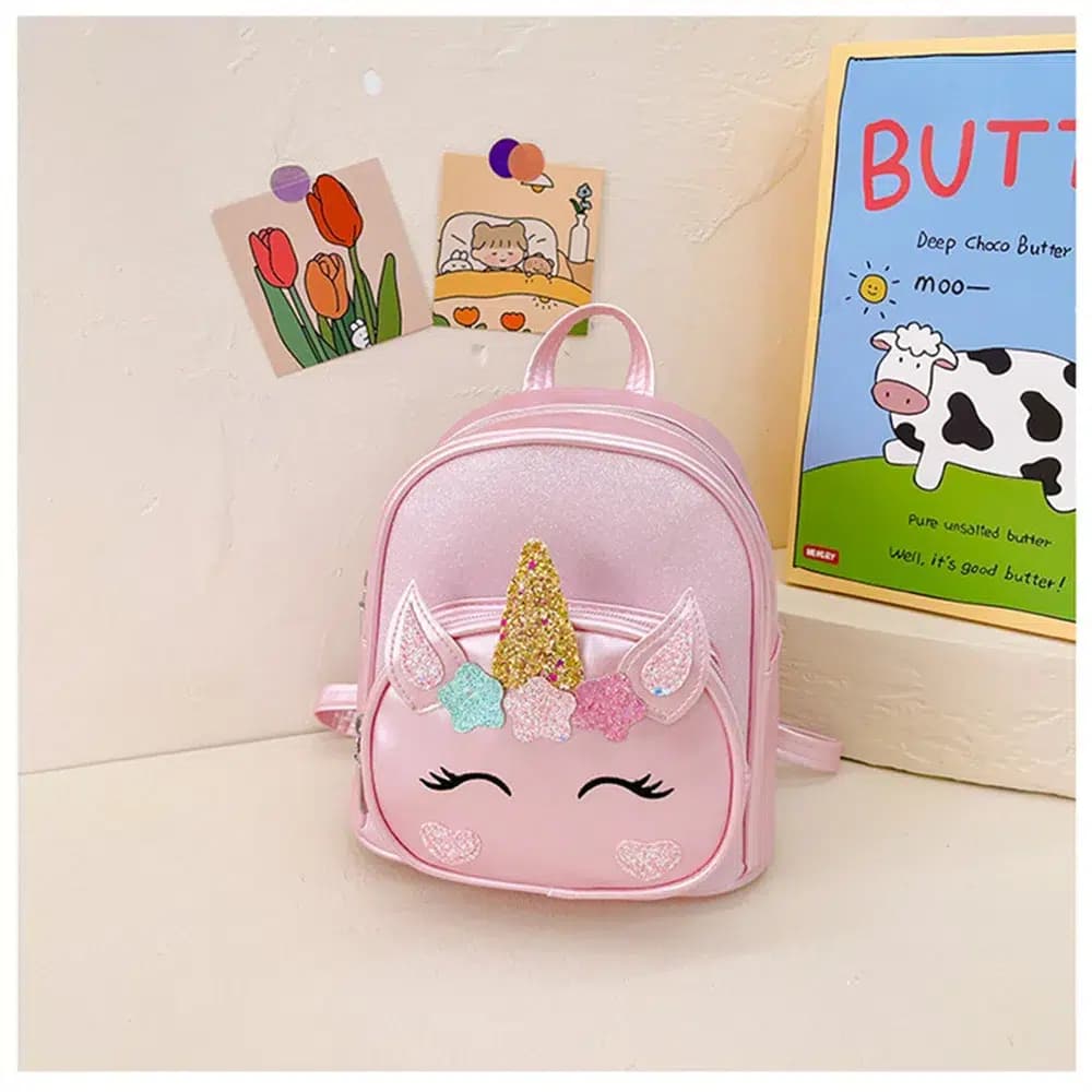 Kinderrugzak met Eenhoorn Design en Glitters (Model: Roze)