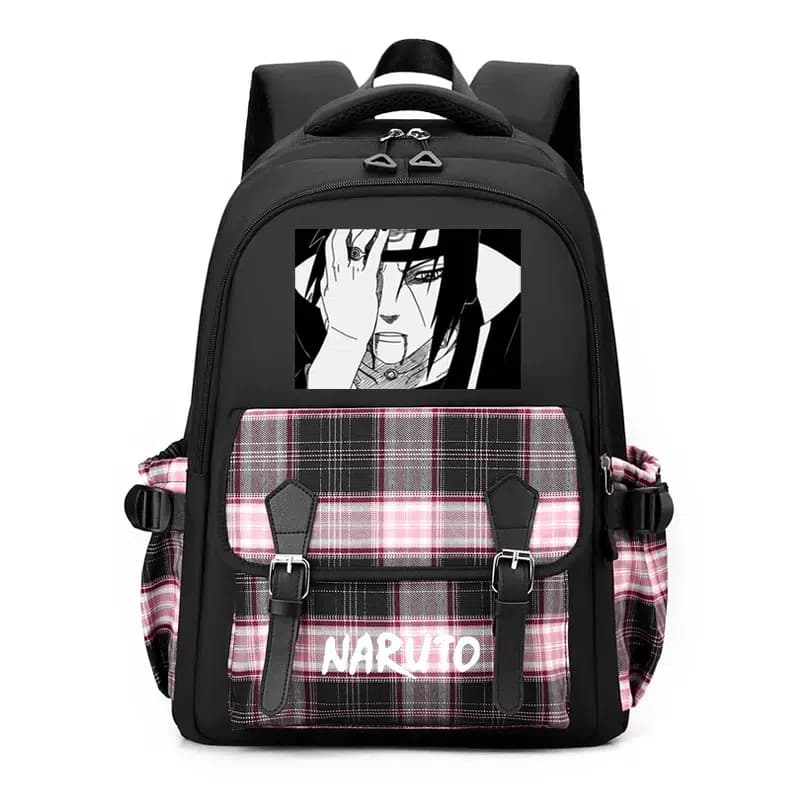 Naruto Rugzak Zwart met Roze Ruiten