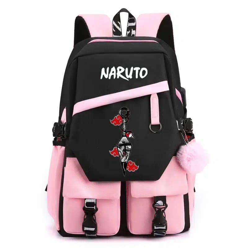 Naruto Rugzak Zwart en Roze Akatsuki