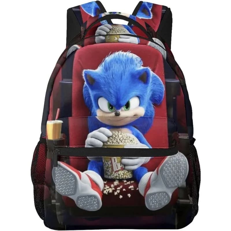 Sonic Rugzak Blauw Rood Met Popcorn Design