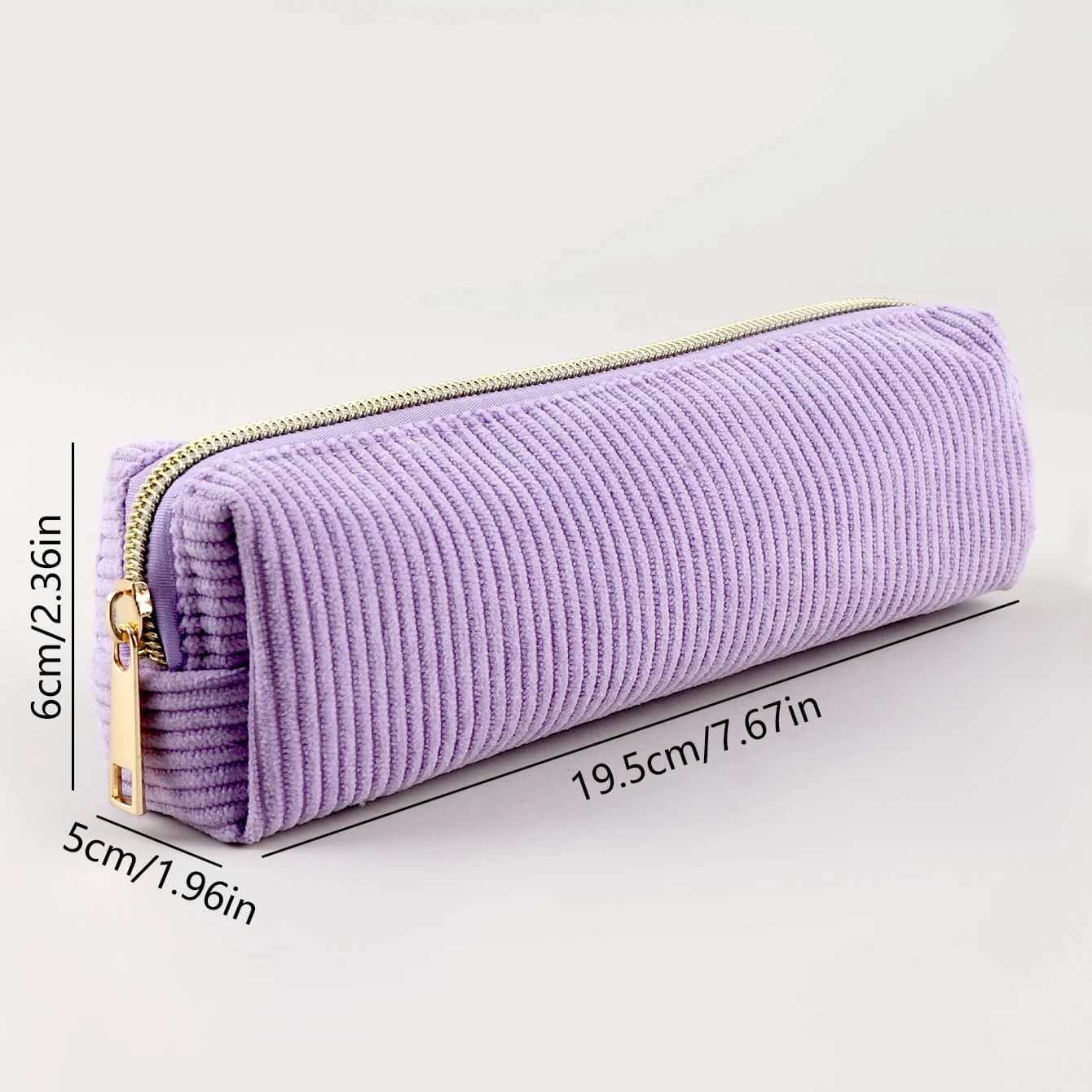 Rechthoekige Etui Lilas of Crème Côtelé (Grootte: klein)