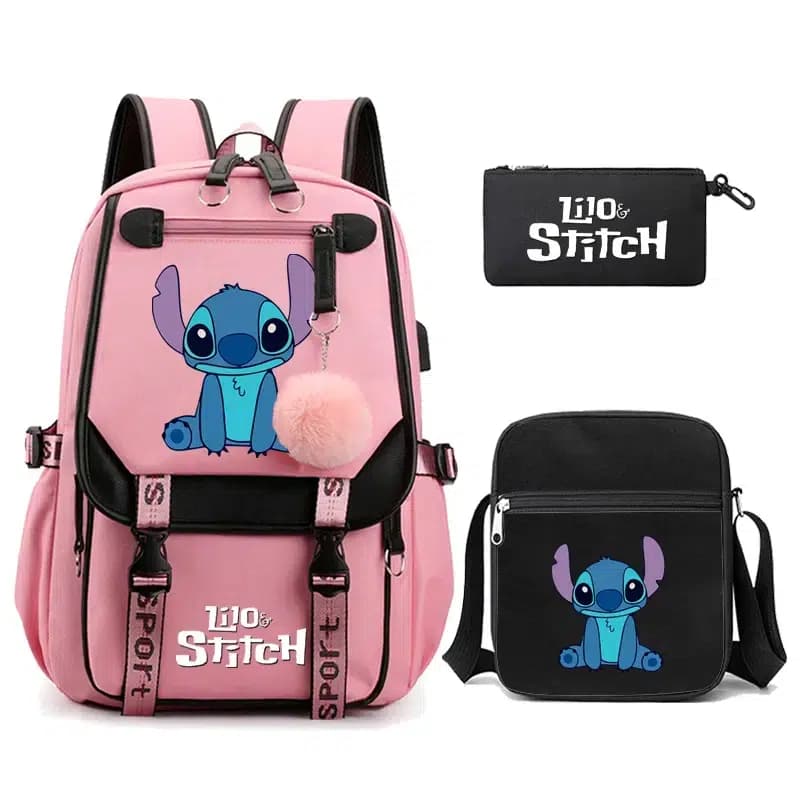 Lilo & Stitch Roze Rugzak Set
