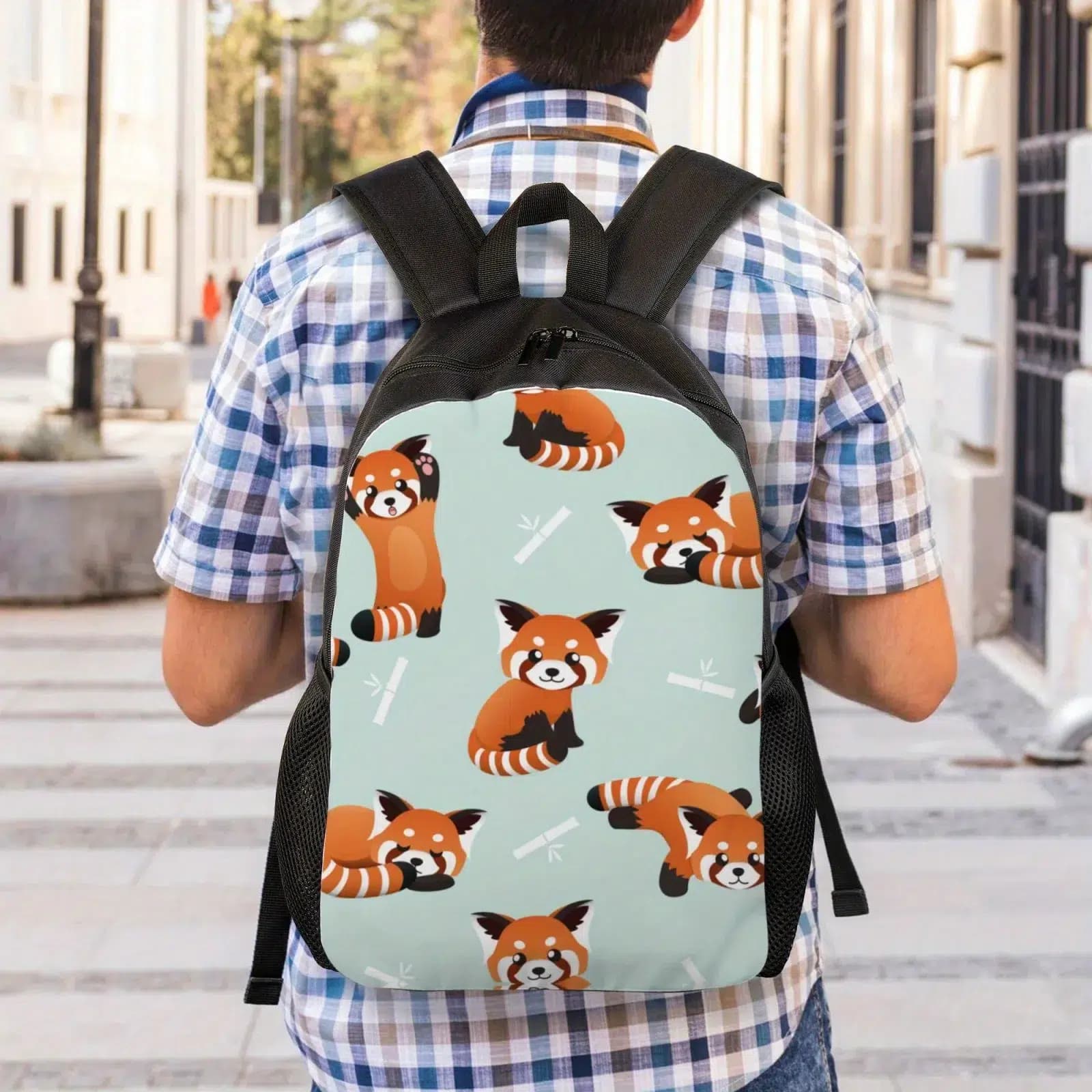Kinder Rugzak Panda Rood Ontwerp Pastel