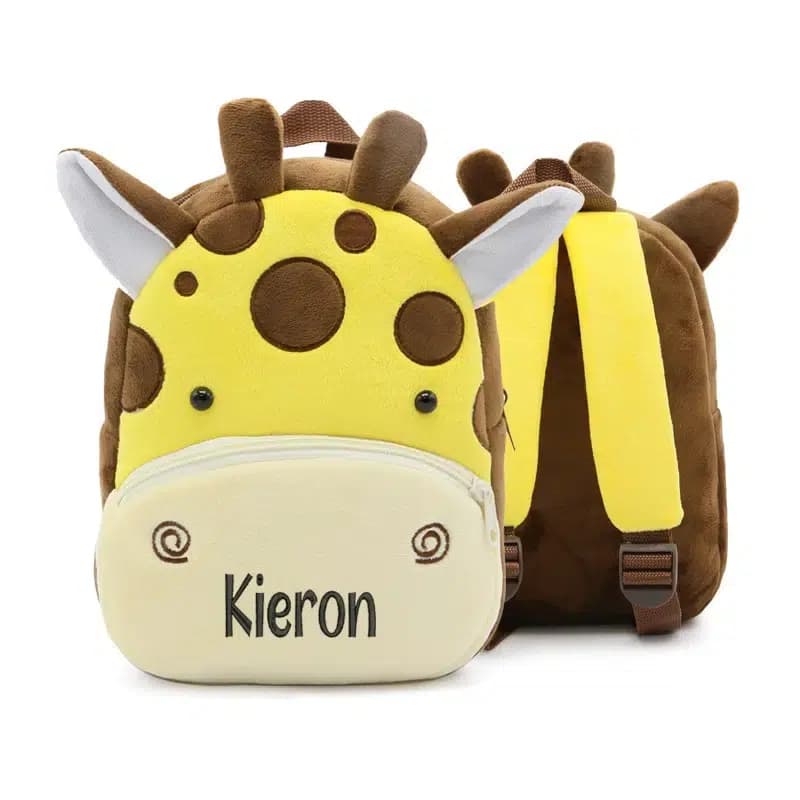 Kinderrugzak Geel Bruin Giraf Design