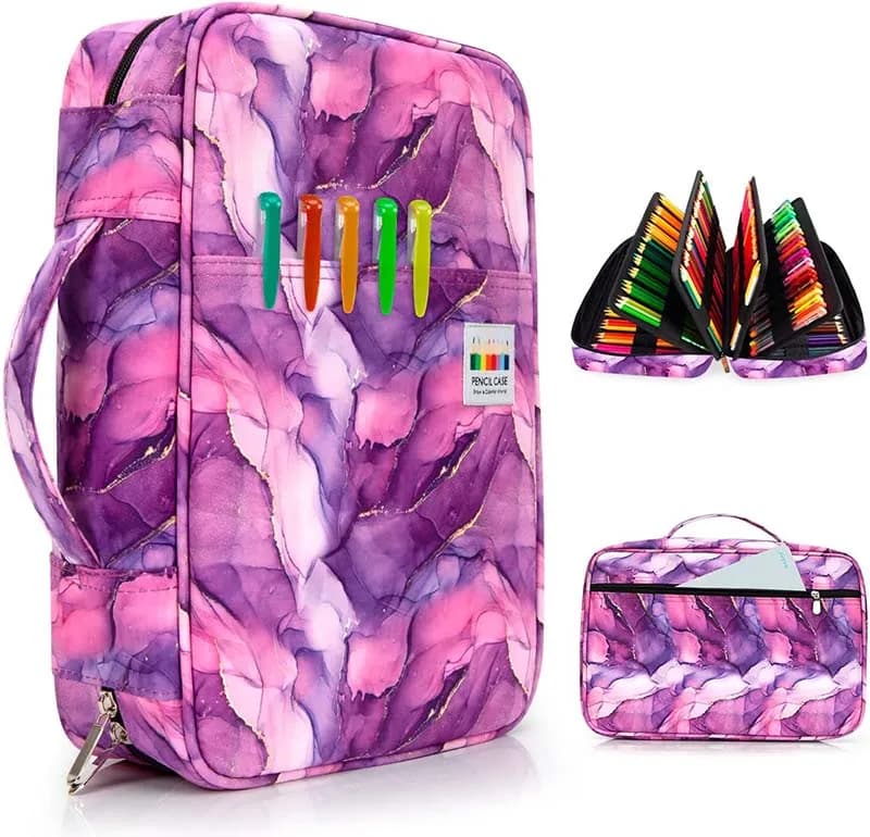 Etui Tekenspullen Abstracte Marmer of Bloemen Design