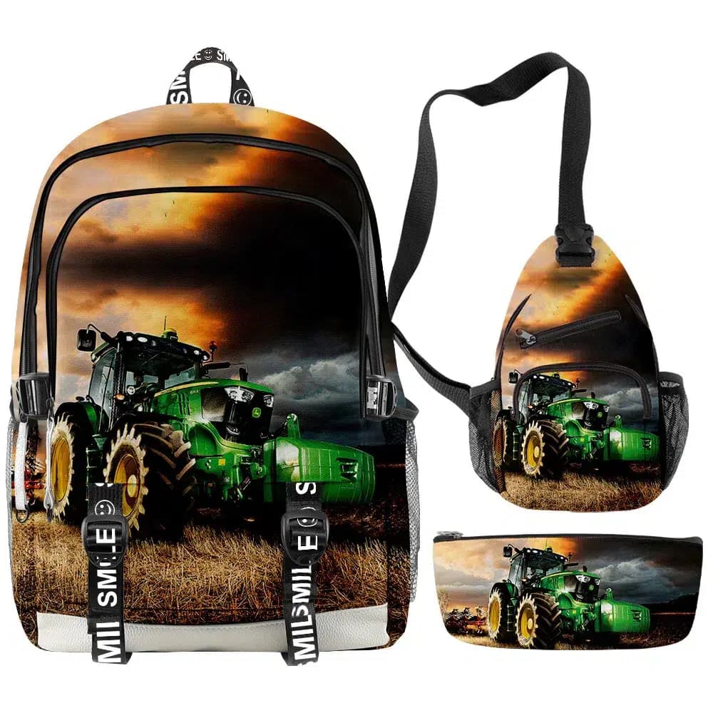 Schoolset met Tractors: Rugzak, Tas en Etui (Model: 2)