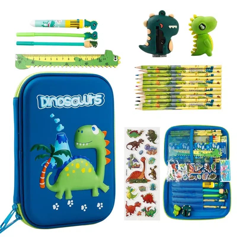 Blauw Dinosaurussen Etui voor Kinderen