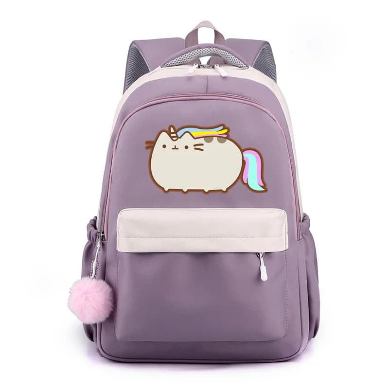 Kinder Rugzak Eenhoorn Kat Pastel Design (Model: Paars)