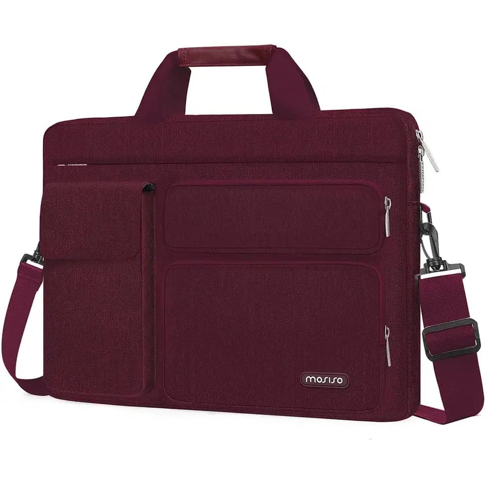 Laptoptas met Schouderriem en Voorvakken (Model: Bordeaux, Maat: 33.02 cm)