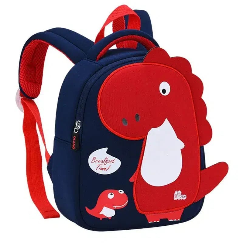 Kinderrugzak met Cartoon Dino Ontwerp (Model: Blauw)