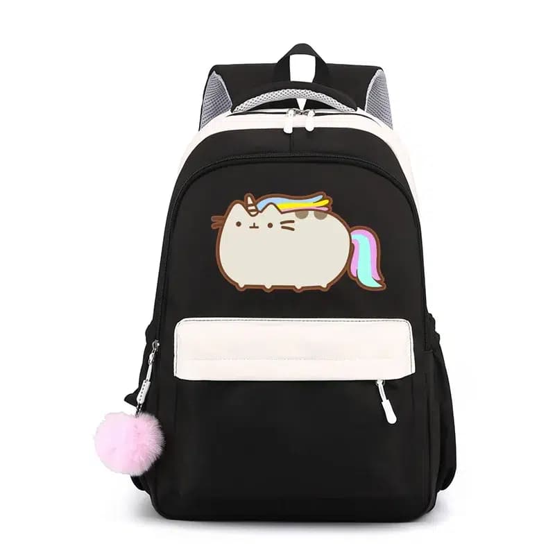 Kinder Rugzak Eenhoorn Kat Pastel Design (Model: Zwart)