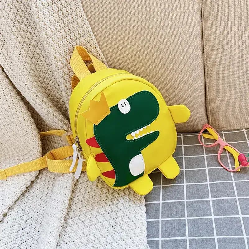Groene Kinder Rugzak met Dino Design (Model: Geel)