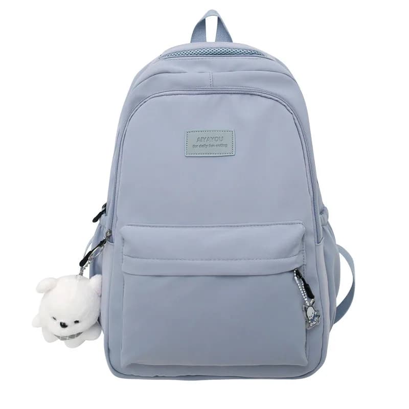 Pastelkleurige Rugzak met Berenhanger (Model: Blauw)