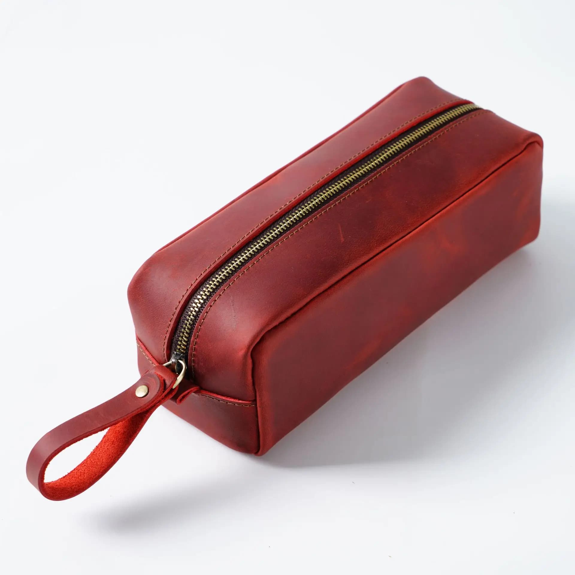 Luxe Leren Etui met Gouden Rits