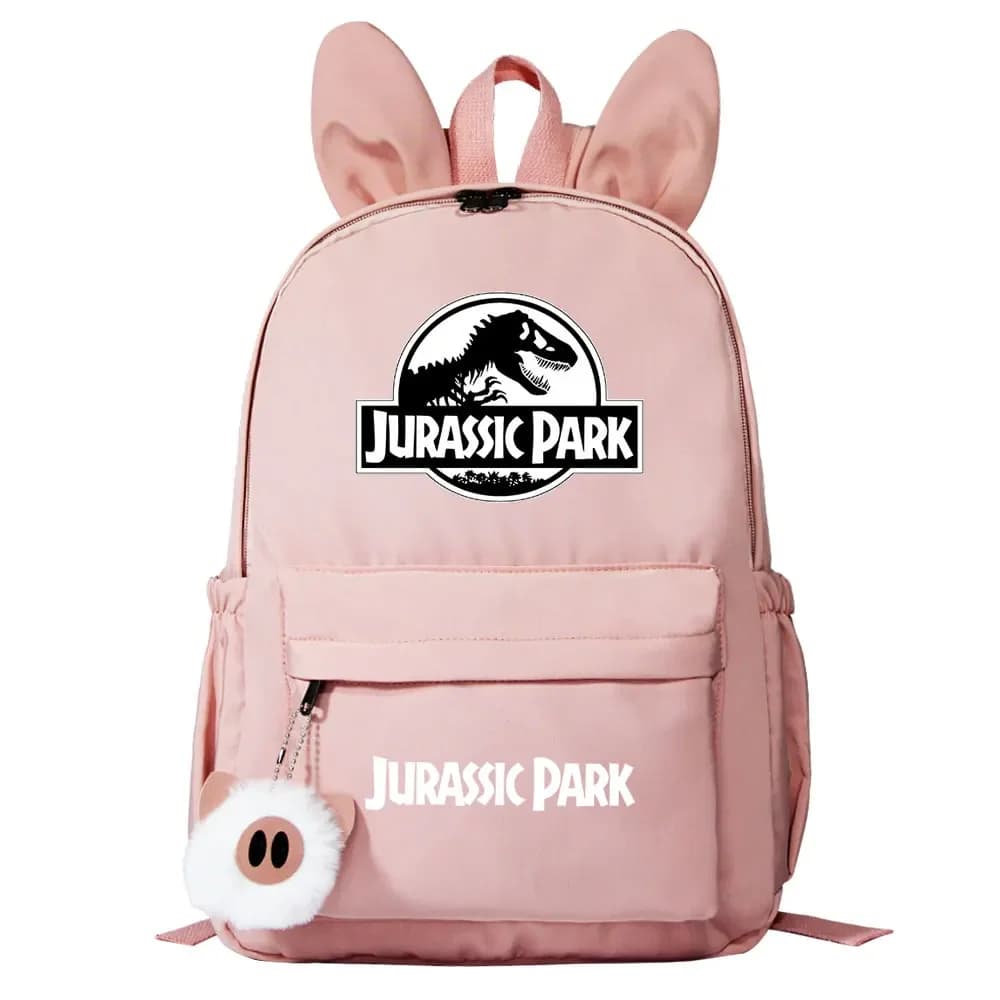 Roze Jurassic Park Rugzak met Oortjes
