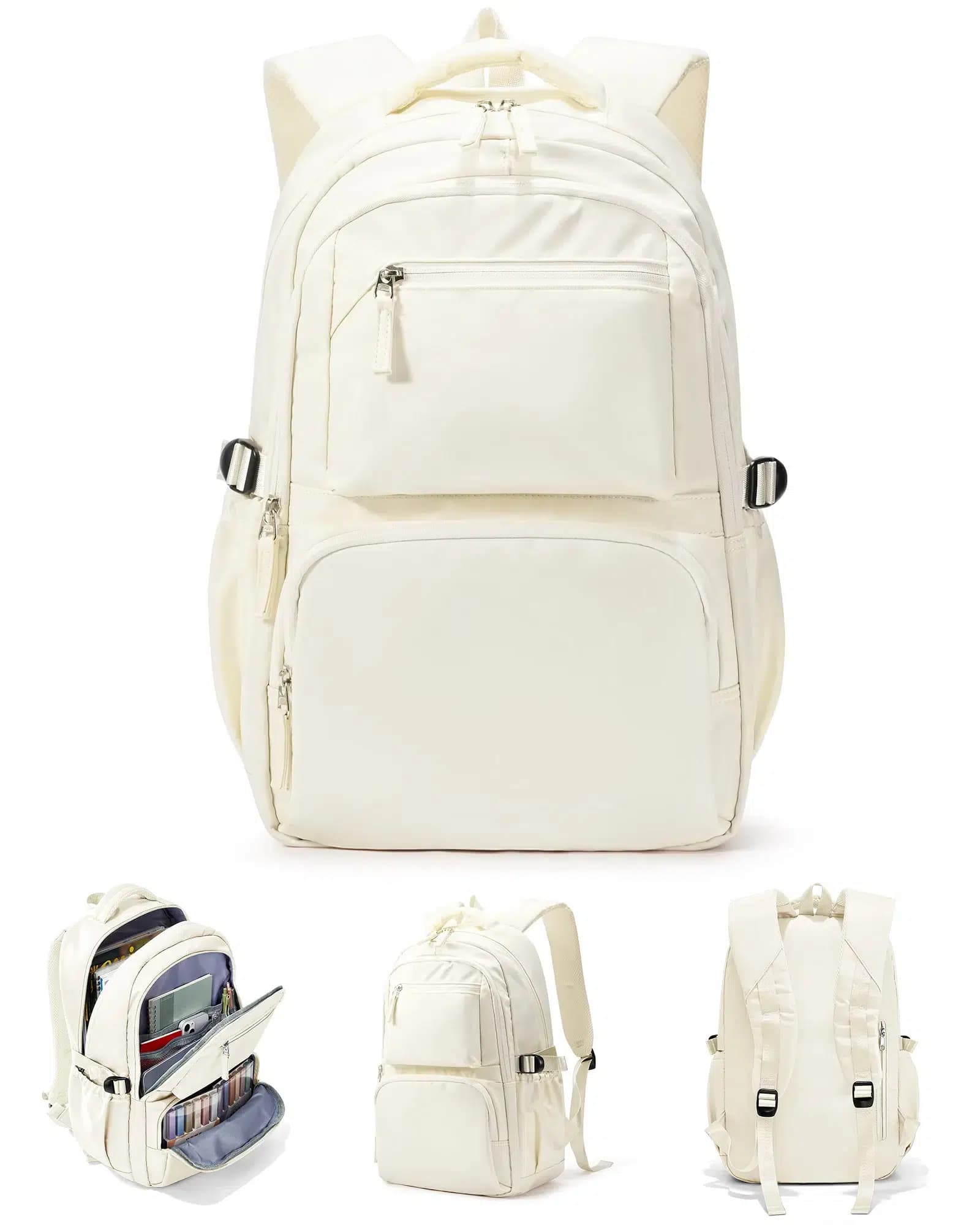 Moderne rechthoekige rugzak met meerdere vakken (Model: Beige)